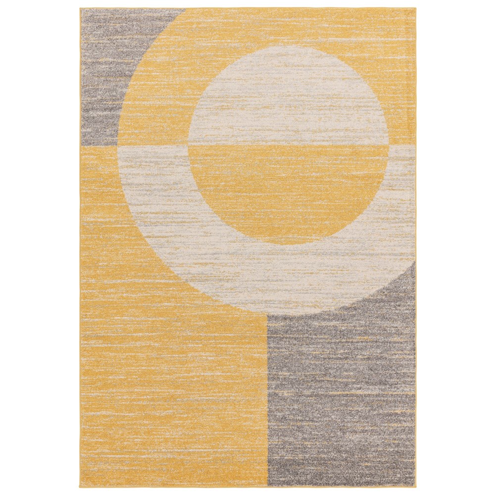 Muse MU22 Modern Geometric Woven Rugs in Yellow